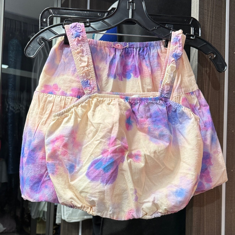 Zara Kids Pastel Tie-Dye Tank Top and Bubble skirt